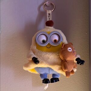Minions Plush Keychain with Teddy - Yellow